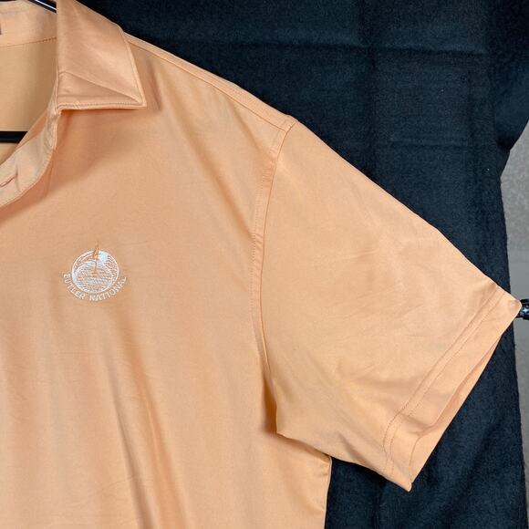 Peter Millar Mens Shirt Orange Short Sleeve Summer Crown Comfort Polo Stretch M - Picture 5 of 13